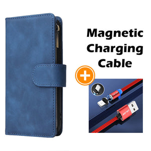 Soft Leather Zipper Wallet Flip Multi Card Slots Case For iPhone 6/6S