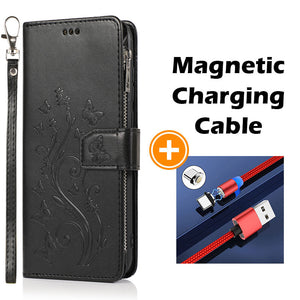 Luxury Zipper Leather Wallet Flip Multi Card Slots Case For Samsung Galaxy NOTE10