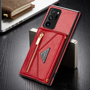 Triangle Crossbody Zipper Wallet Card Leather Case For Samsung Galaxy Note20 Ultra