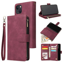 Charger l&#39;image dans la galerie, Zipper Soft Leather Wallet Flip Multi Card Slots Case For iPhone 11