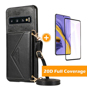 Triangle Crossbody Multifunctional Wallet Card Leather Case For Samsung S10
