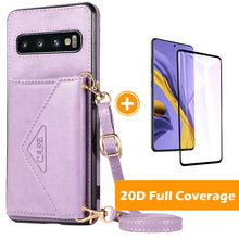 Load image into Gallery viewer, Triangle Crossbody Multifunctional Wallet Card Leather Case For Samsung S10