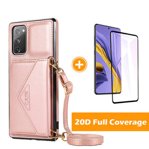 Triangle Crossbody Multifunctional Wallet Card Leather Case For Samsung S20FE