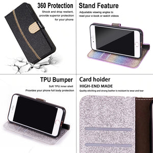 2021 New Bling Glitter Diamond Wallet Flip Case For Samsung