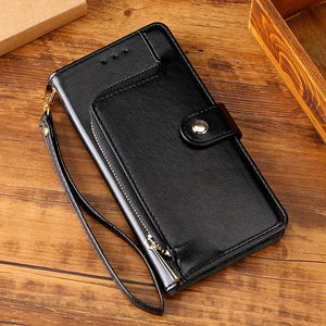 All New Multifunctional Zipper Wallet Leather Flip Case For Oneplus 8