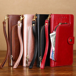 2022 All New Multifunctional Zipper Wallet Leather Flip Phone Case For Samsung