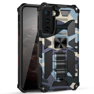 Camouflage Luxury Armor Shockproof Case With Kickstand For Samsung Galaxy S21&S21+ (5G)